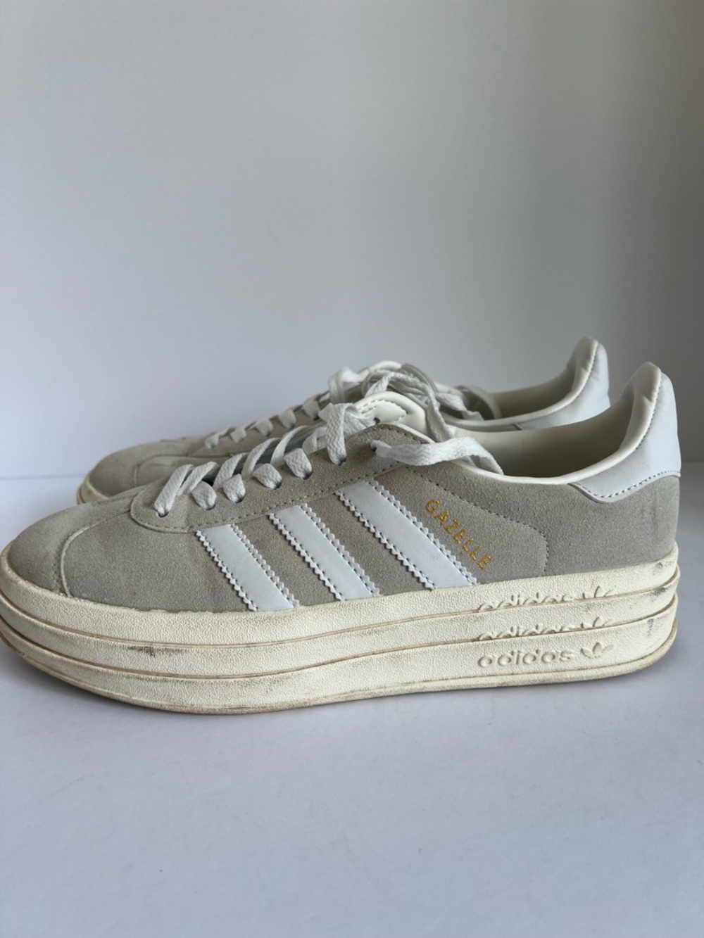 Adidas Gazelle Bold platform lace up sneakers gray women’s size 8